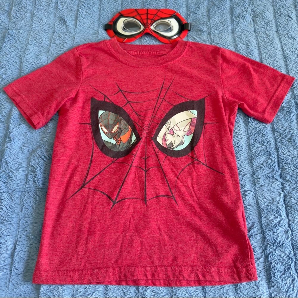 SPIDER-MAN MARVEL Kids 6 T-Shirt & Web Mask Goggles Set